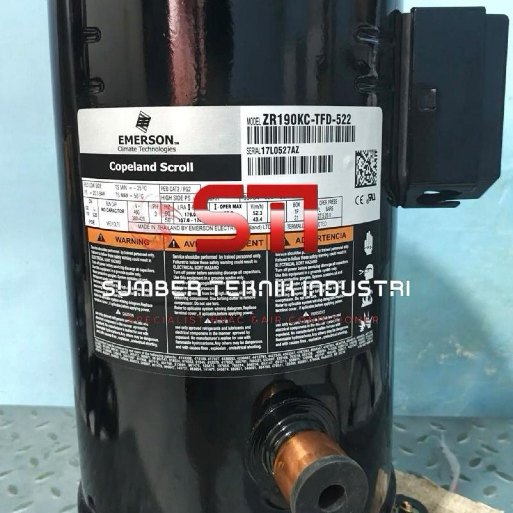 COMPRESSOR COPELAND ZR190 / ZR190KC / ZR190KC-TFD-522 15PK R22