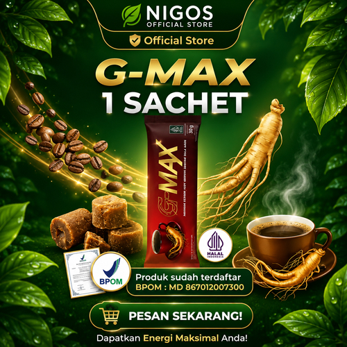 G-Max Kopi Gingseng | Kopi Herbal (1 Box isi 10 Sachet)