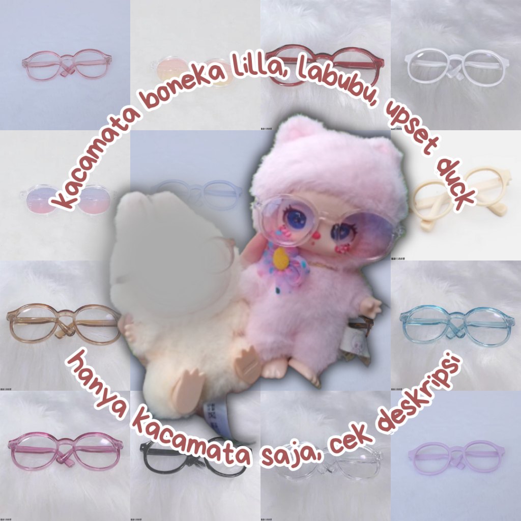 [READY STOCK] Kacamata Doll 20cm 15cm 10cm Banyak Warna Lilla Bao Ao Dimoo / Kacamara Kucing / Doll 
