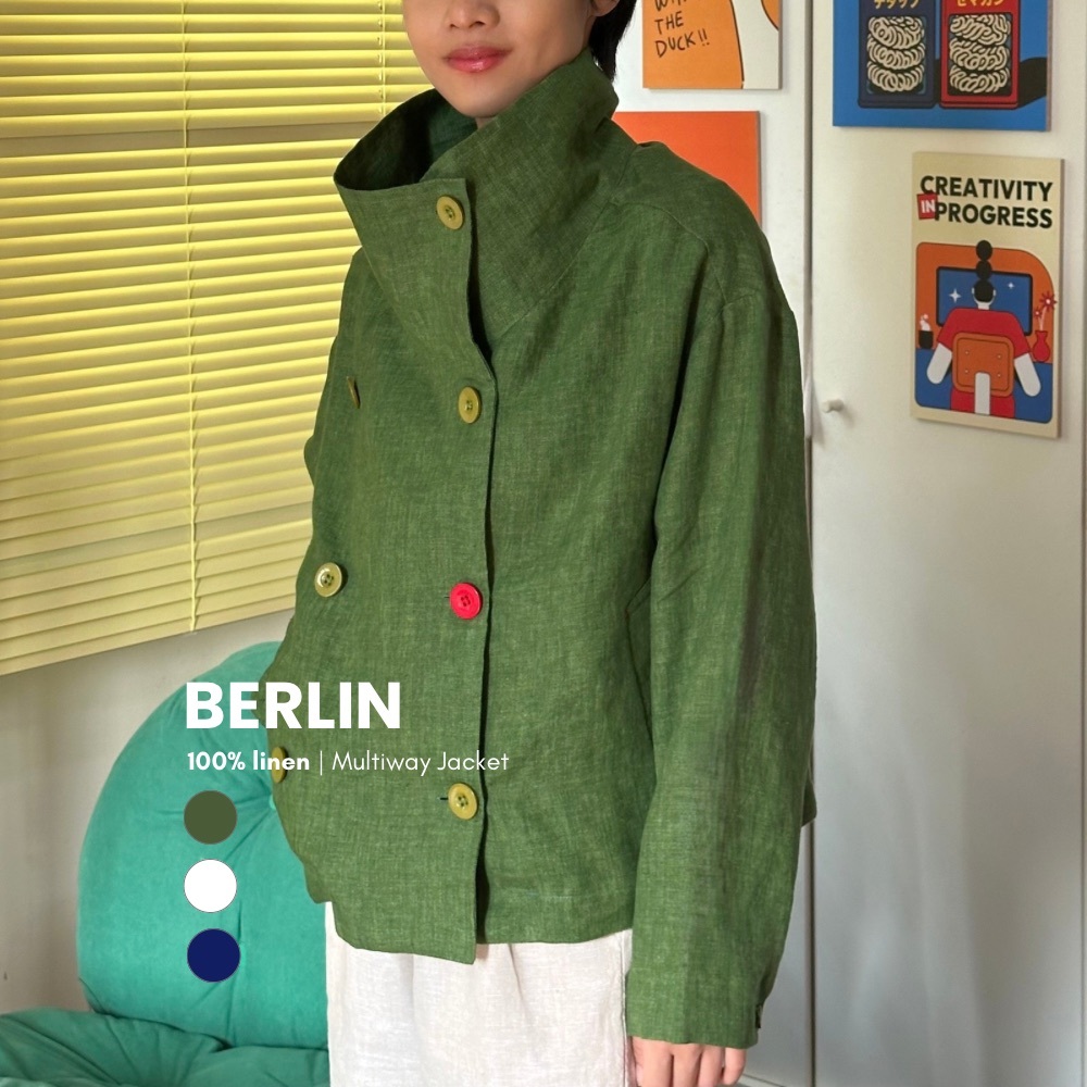 Linen. essentials 100% Linen Multiway Jacket | Jaket Wanita & Pria | Berlin Collection