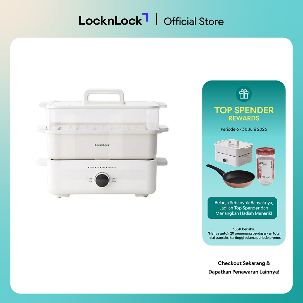 LocknLock Multi Cooker  Alat Masak Multi Fungsi 4L - EJP154IVY