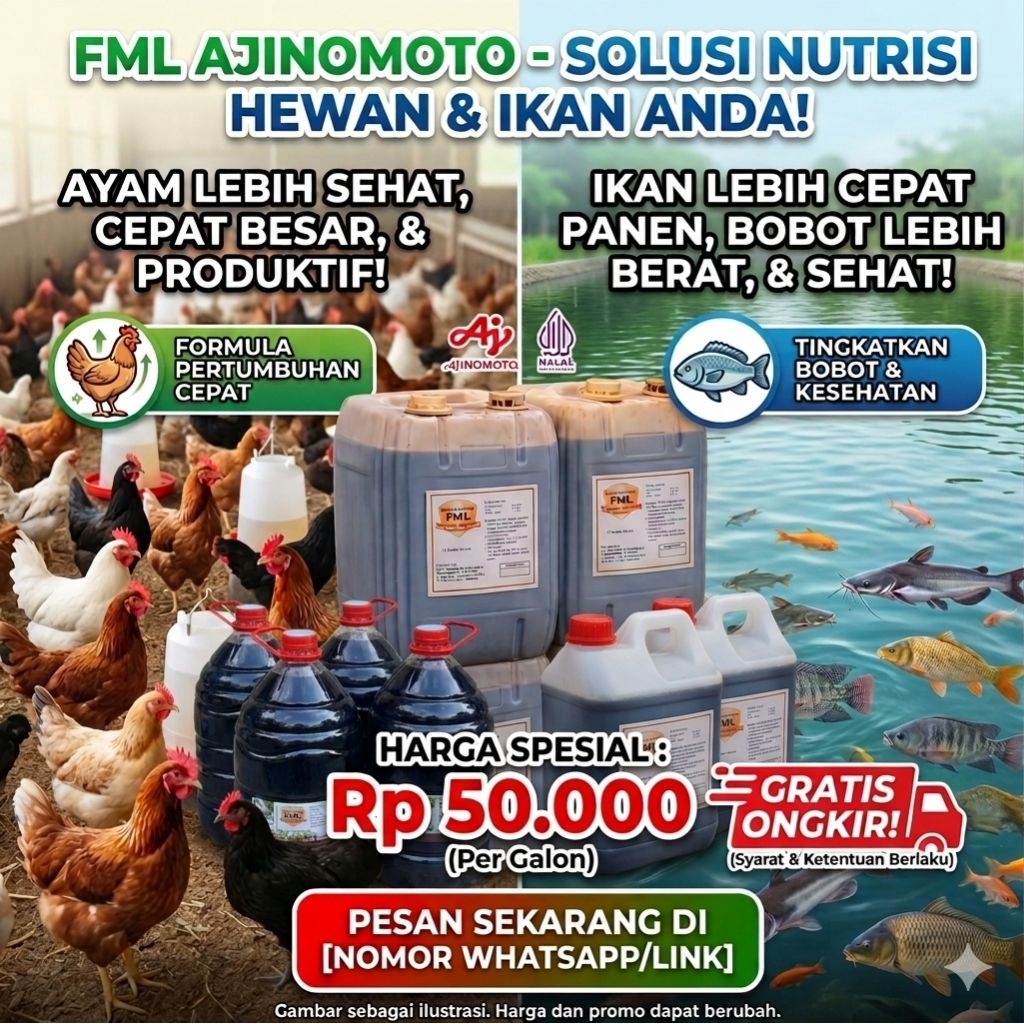 Suplemen kegemukan ternak FML ajinomoto