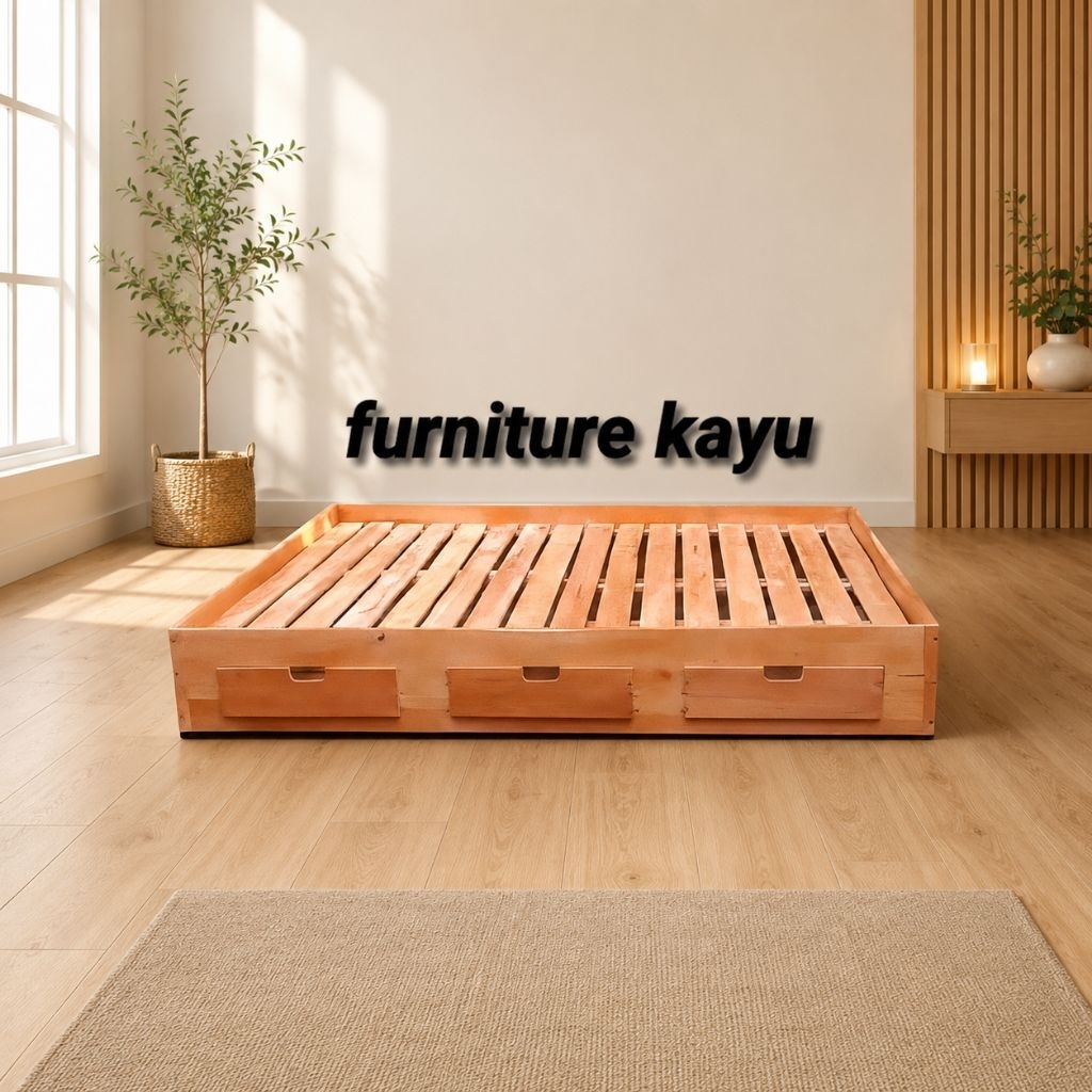 divan kayu laci/divan kayu laci minimalis