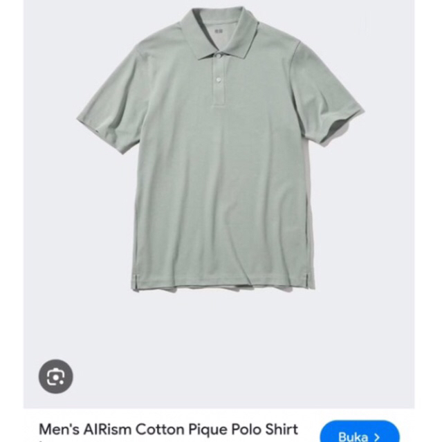 Kaos Polo Uniqlo AIRISM Men's AIRism Cotton Pique Polo Shirt