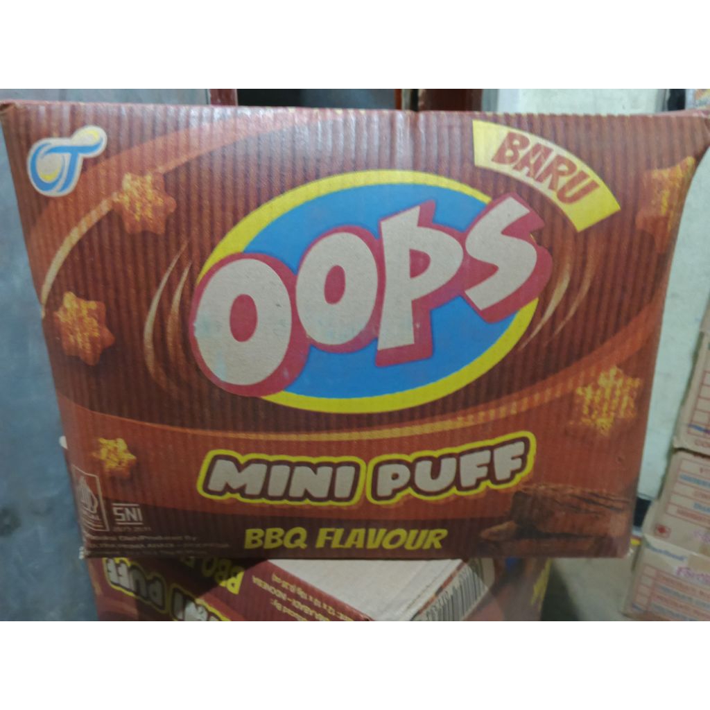 OOPS MINI PUFF RASA BBQ ISI 12 x 10 PCS