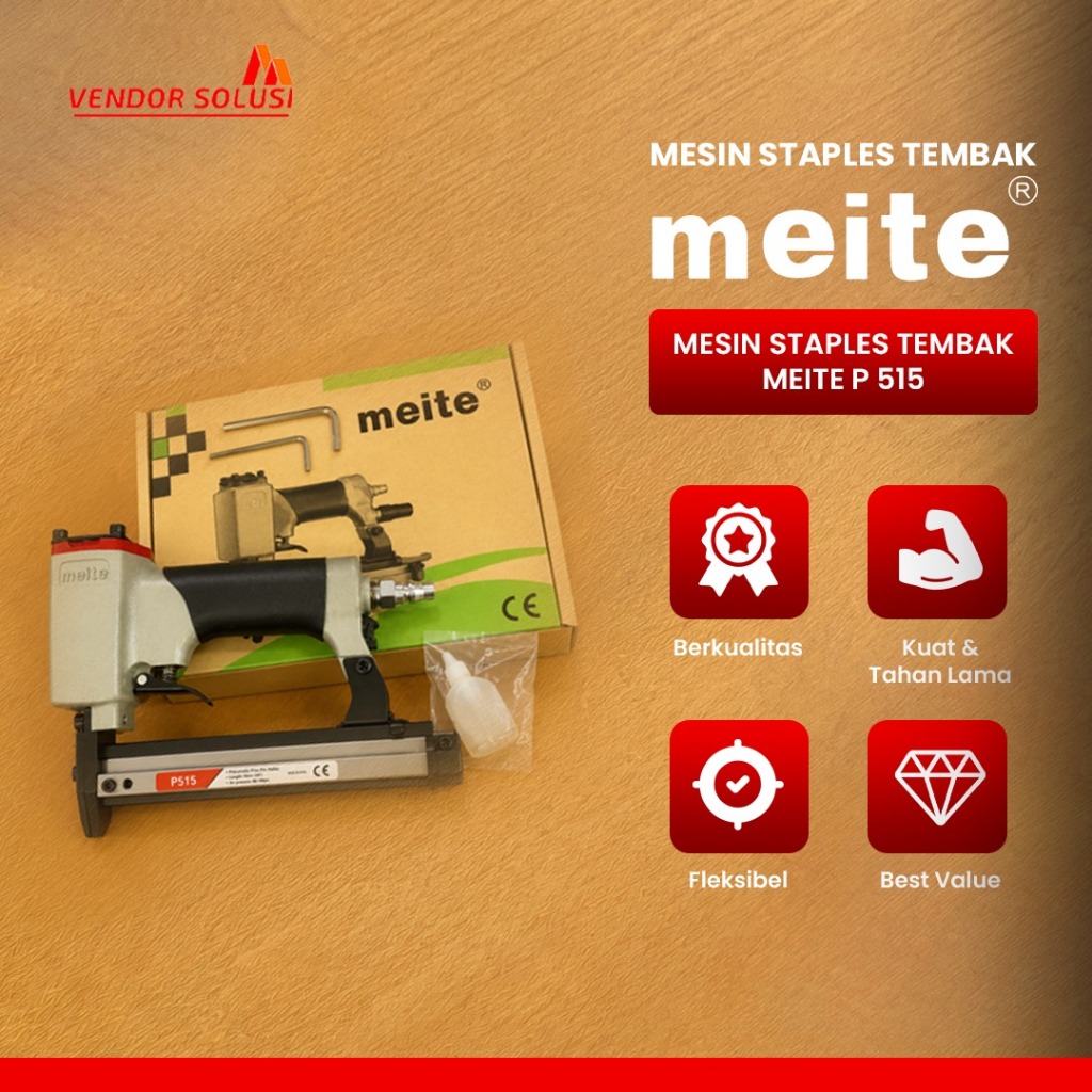 Mesin Staples Tembak Pneumatik Meite P515 | Air Stapler Gun untuk Jok, Sofa, Furniture & Kerajinan K