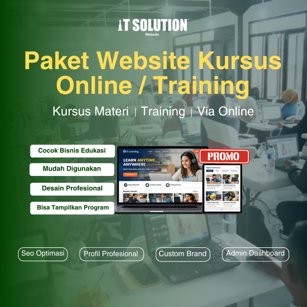 Paket Website Kursus Online & Training – Sistem E-Learning Profesional Siap Pakai