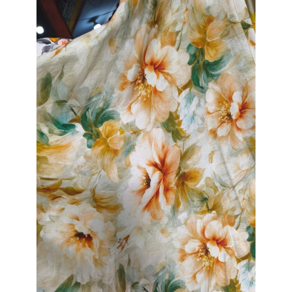kain katun rayon viscose motif abstrak kotak garis geometri terbaru best seller