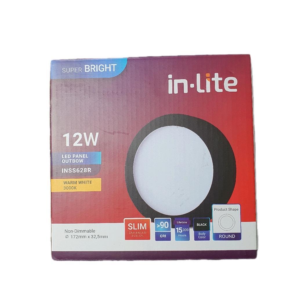 DOWNLIGHT LED INLITE OB BULAT FRAME HITAM DOWNLIGHT LAMPU PLAFON INLITE