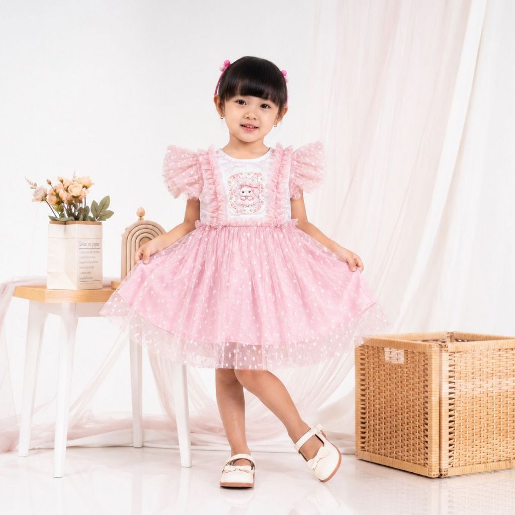 Delova Kids - ELSA DRESS Karakter Setelan Atasan Gamis Kondangan Lebaran Pesta Anak
