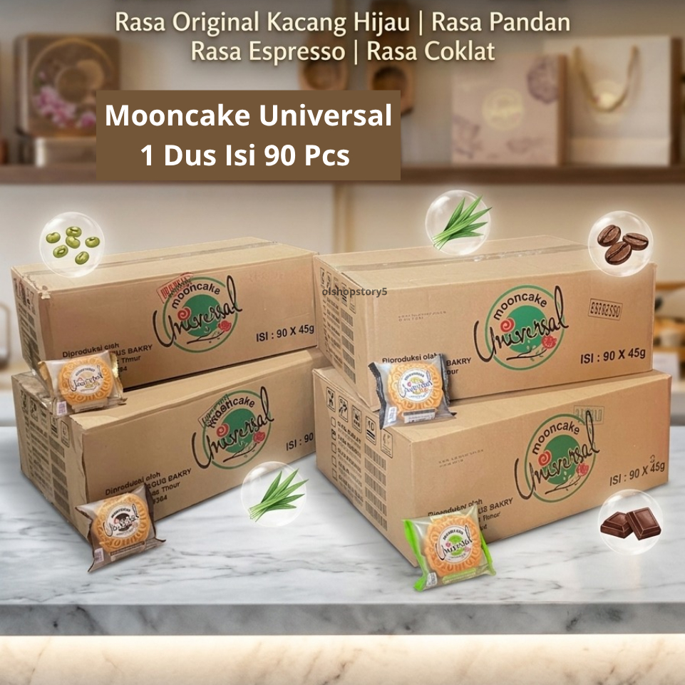 Mooncake Universal 1 Dus Isi 90 Pcs - Kue Bulan Halal