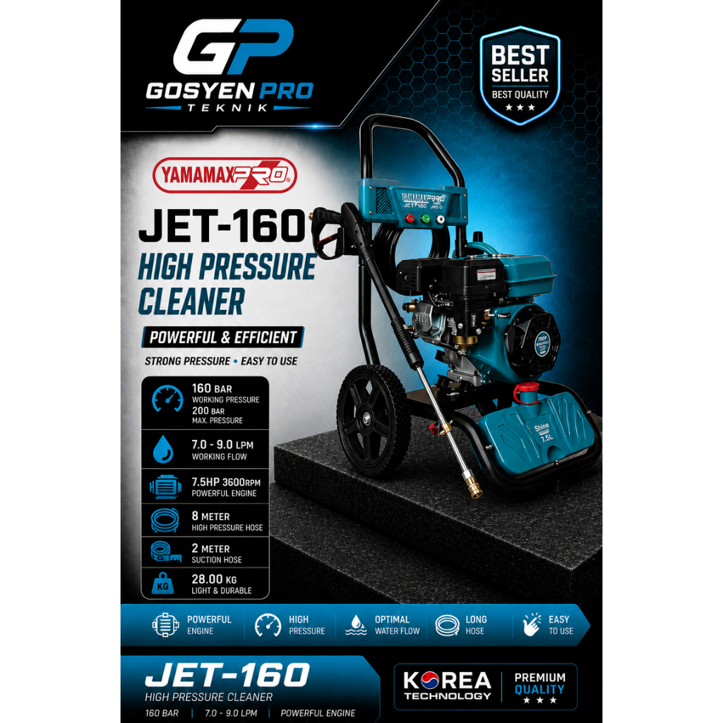JET CLEANER BENSIN HIGH PRESSURE WASHER STEAM YAMAMAX PRO JET 160