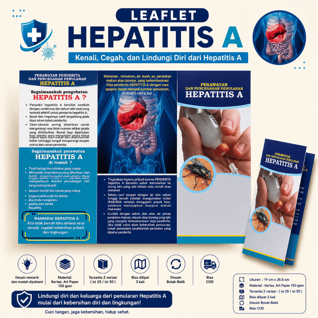Leaflet Hepatitis, Brosur Edukasi Hepatitis, Waspada Hepatitis