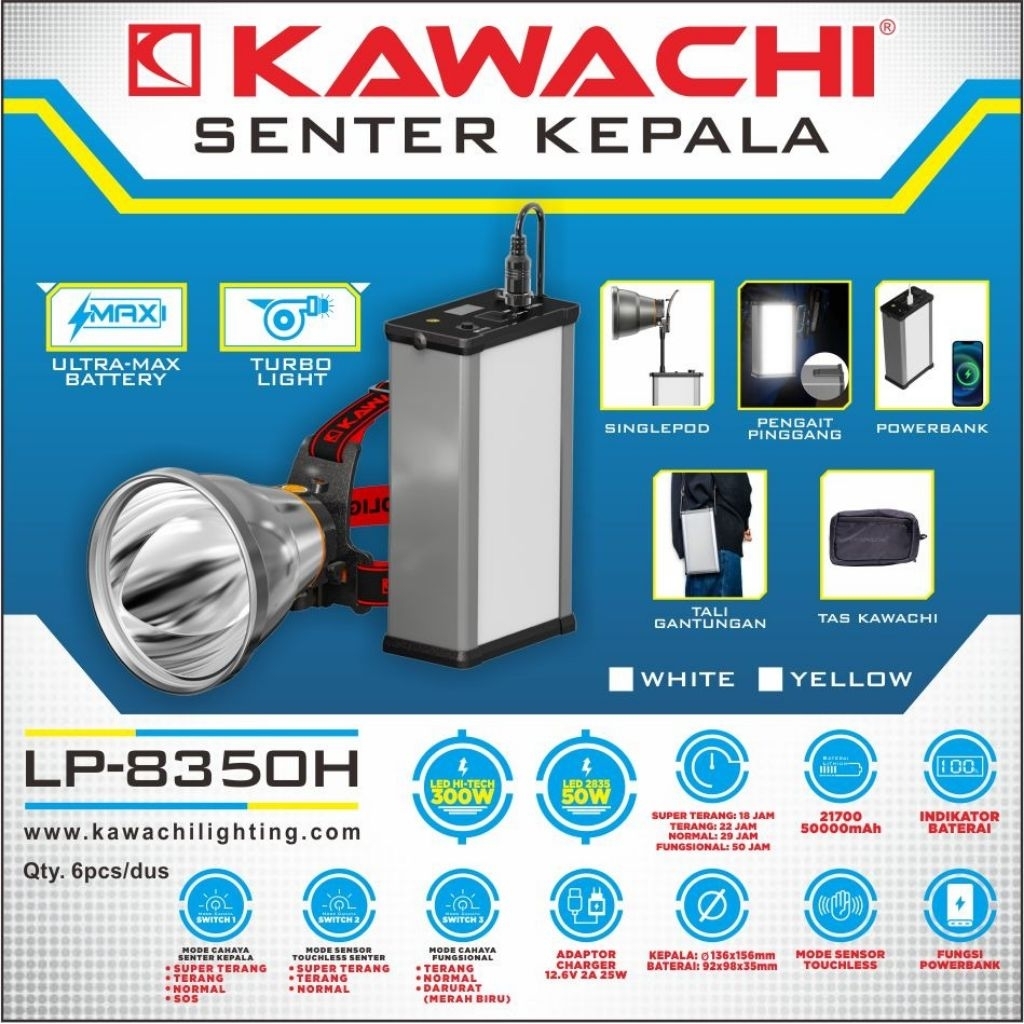Senter Kepala Aki Jumbo Kawachi 300w LP-8350H