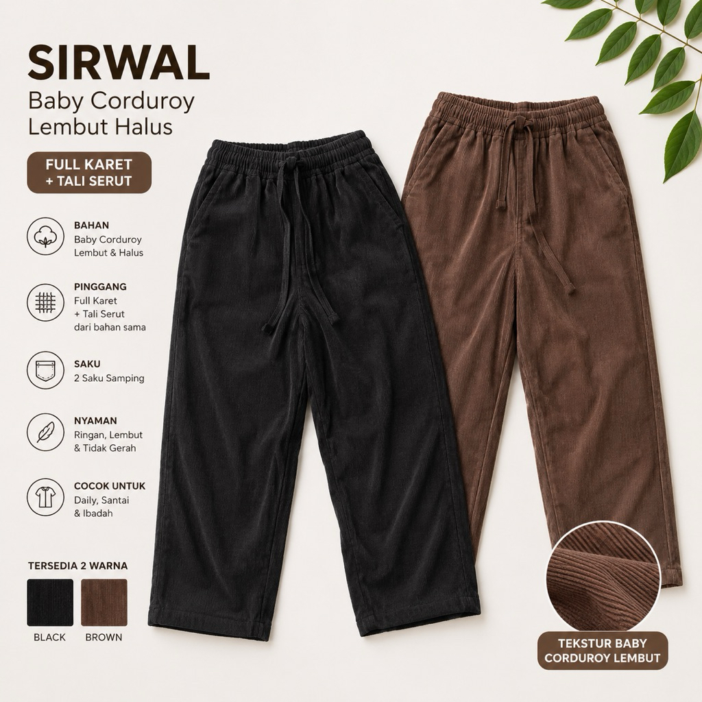 Egypt Muslim-SirwalBasicBabyCorduroy