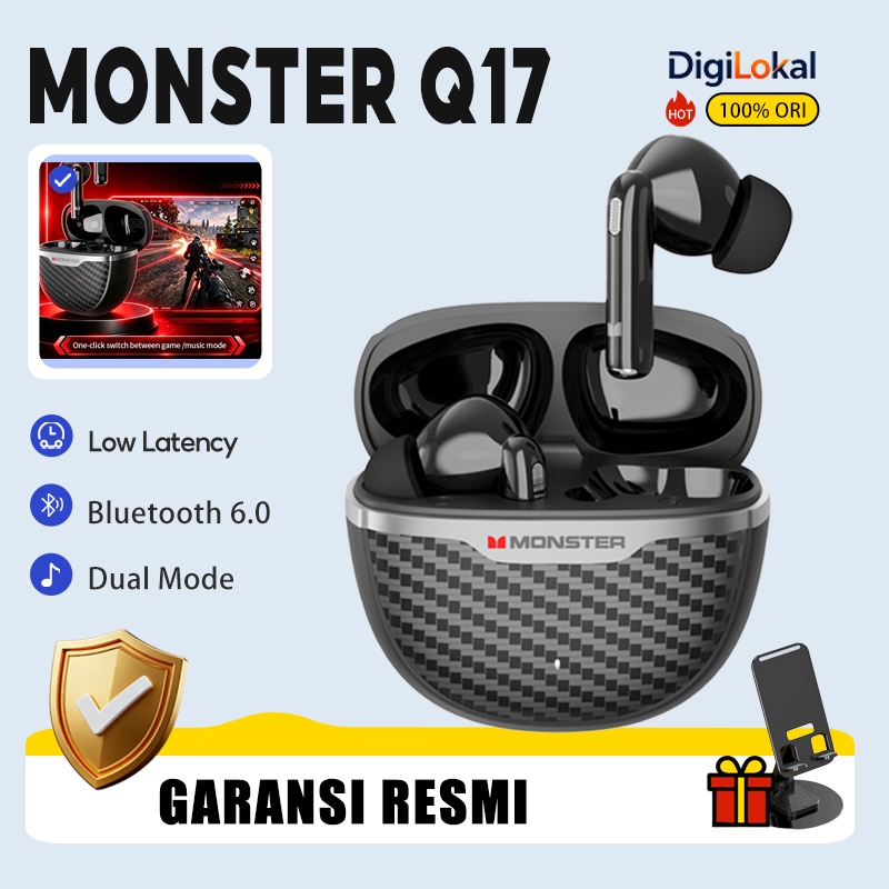 Monster Q17 Wireless Bluetooth Earphone Headphone TWS Headset Earbuds With APP