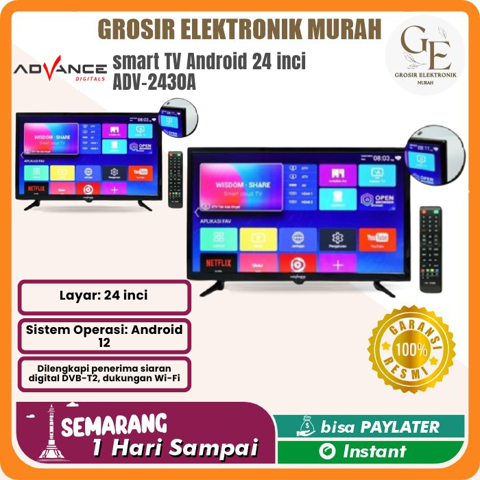 ADVANCE LED TV ANDROID 24 INCH 2430A / ANDROID TV  LED 24"