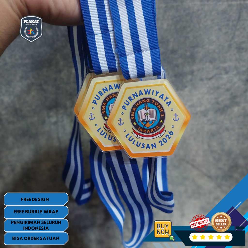 Medali Akrilik, Medali Wisuda TK SD, Medali Akrilik Custom Murah
