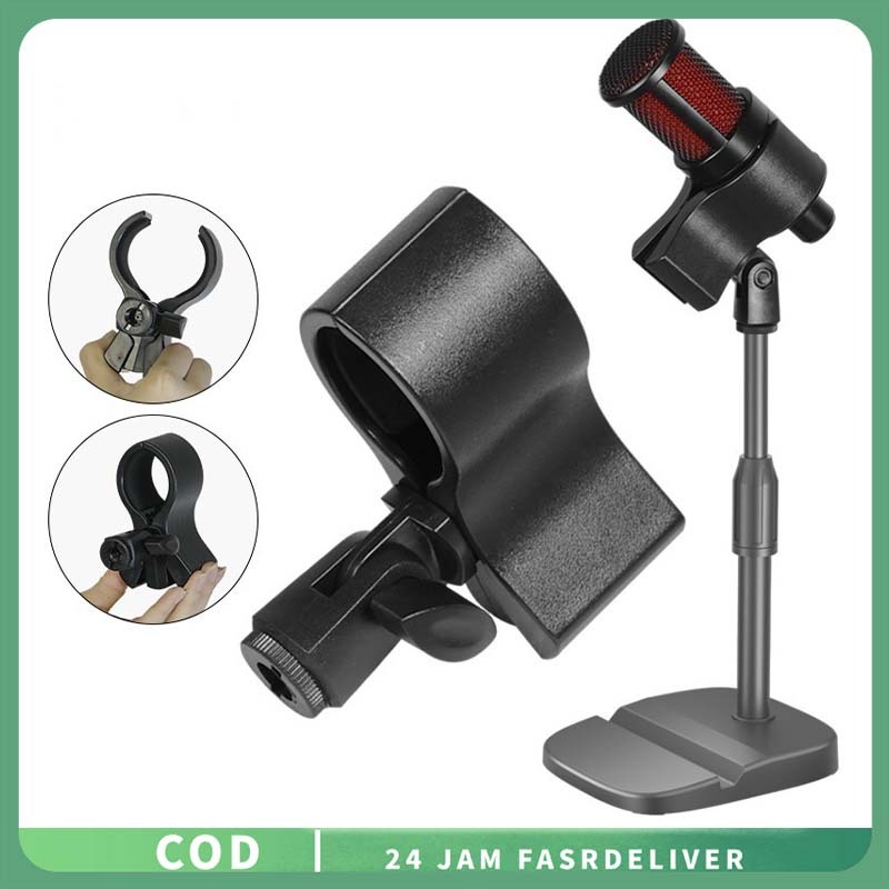 2in1 Penyangga Mic Duduk Dapat Disesuaikan Stand Microphone Meja Multifungsi Dudukan Microphone Meja