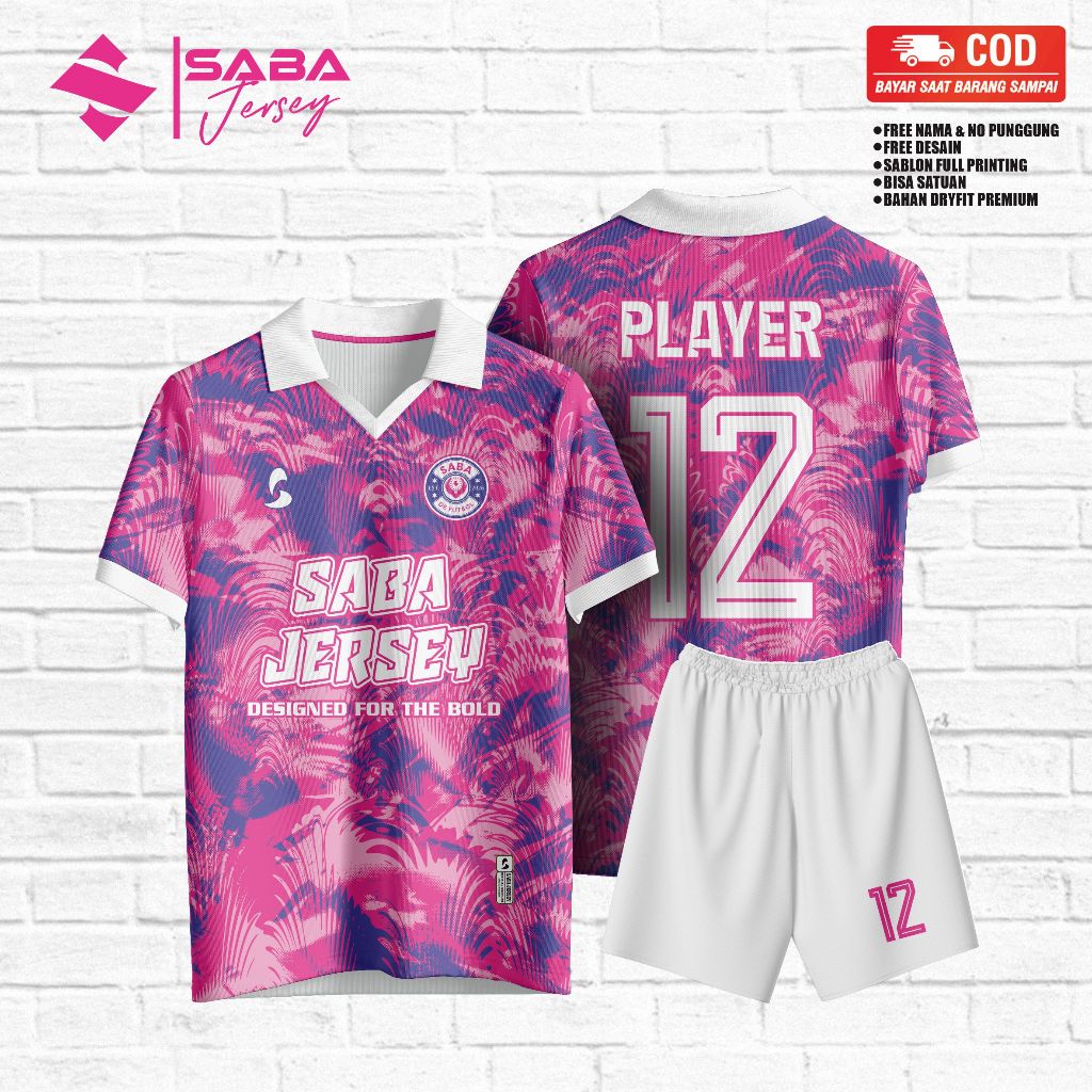 SABA JERSEY - Magenta Riot Jersey Free Custom Nama Nomor Punggung Logo dan Sponsor