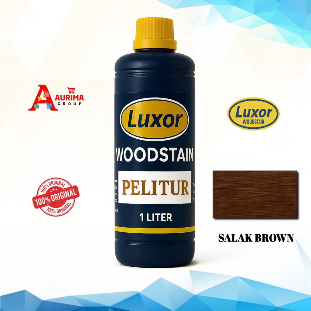 CAT KAYU SALAK BROWN POLITUR PLITUR LUXOR WOODSTAIN KAYU 1 LITER ORIGINAL