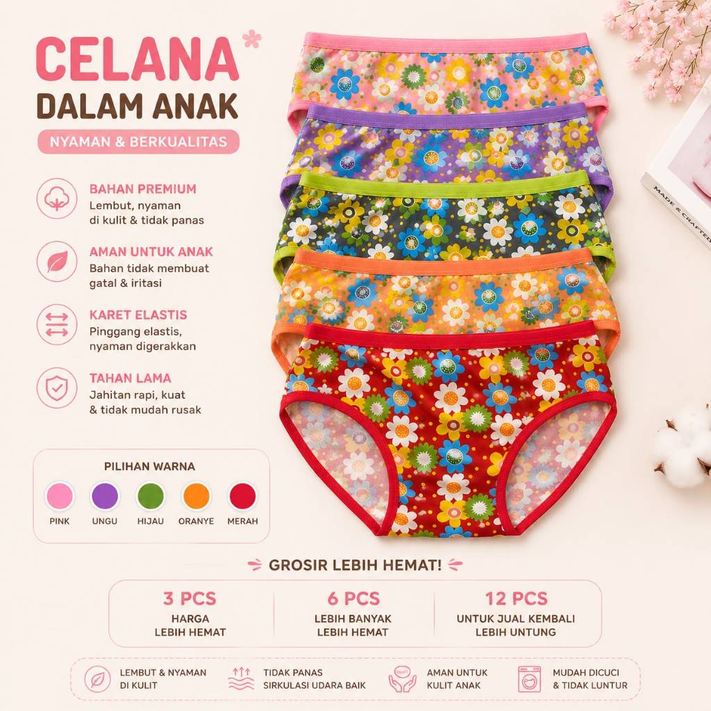 celana dalam wanita / CD CEWEK celana dalam perempuan / dalaman wanita dewasa jumbo kolor motif bung