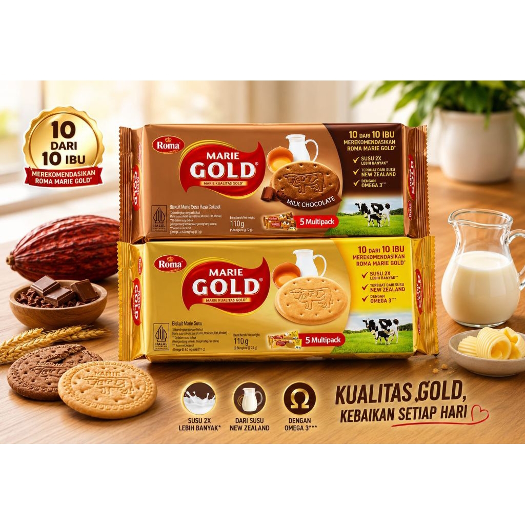 Roma Marie Gold Biskuit / Roma Marie Gold Double Milk/Susu, Roma Marie Gold Double Choco/Cokelat
