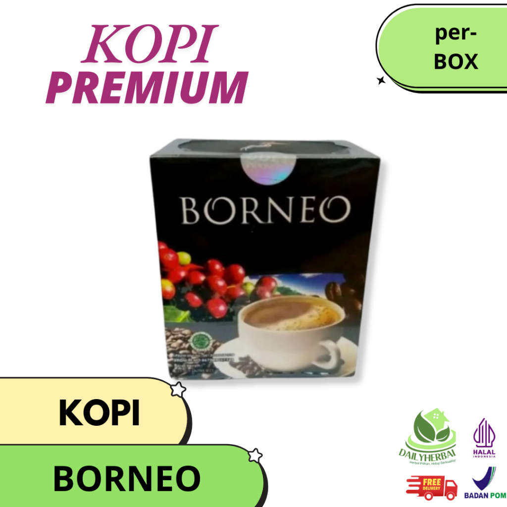 KOPI BORNEO ISI 5 SACHET | Kopi Borneo Premium Blend Coffee Serbuk Rasa Kopi Karamel ORIGINAL
