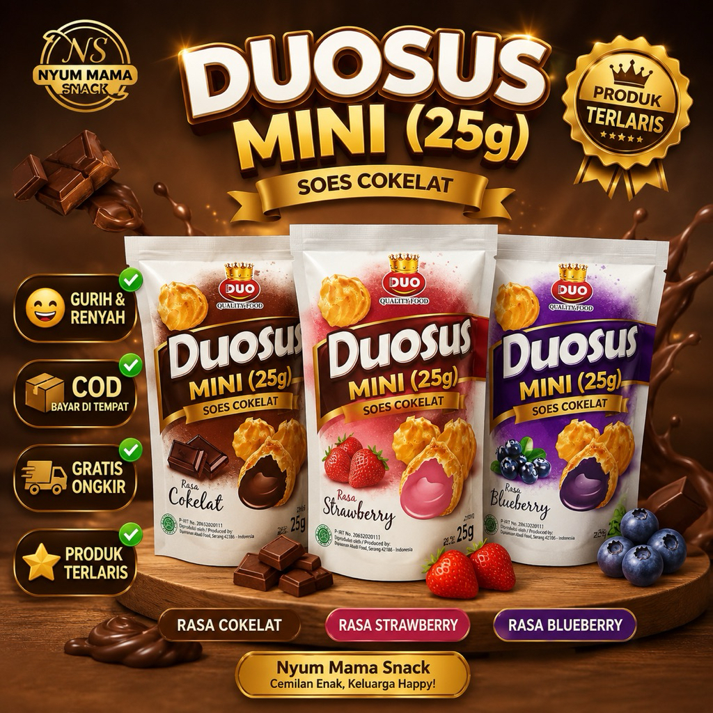 DUOSUS COKLAT 35GR / DUOSUS BLUEBERRY | SOES KERING / SUS COKLAT
