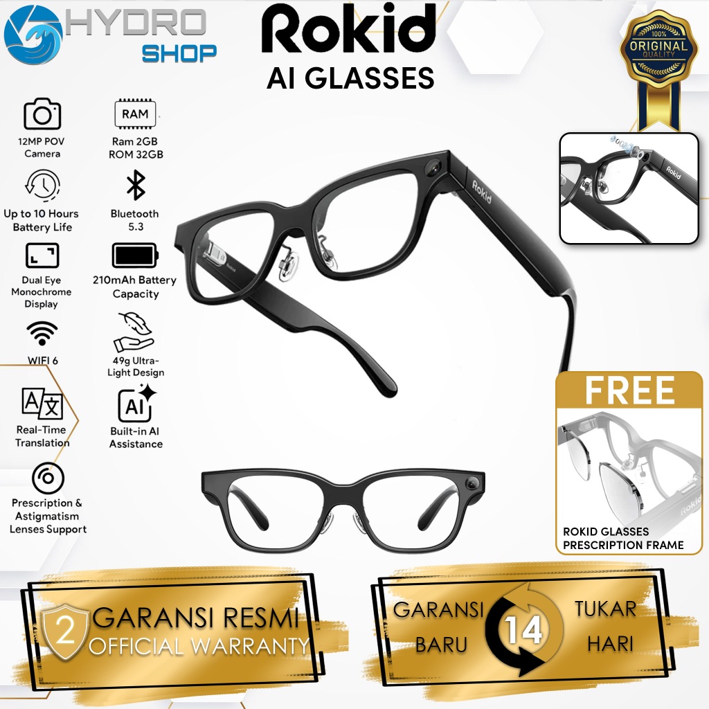 Rokid AI Glasses Smart Glasses / Rokid AI Glasses Neo / Kacamata Rokid AI