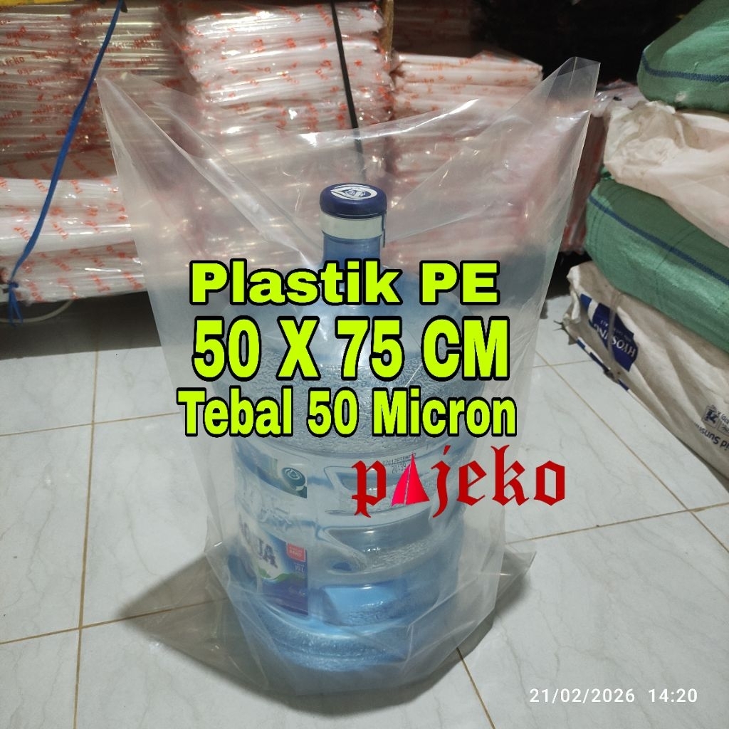 plastik bantal guling 50x75 -50micron, plastik PE bening 50x75- 50micron