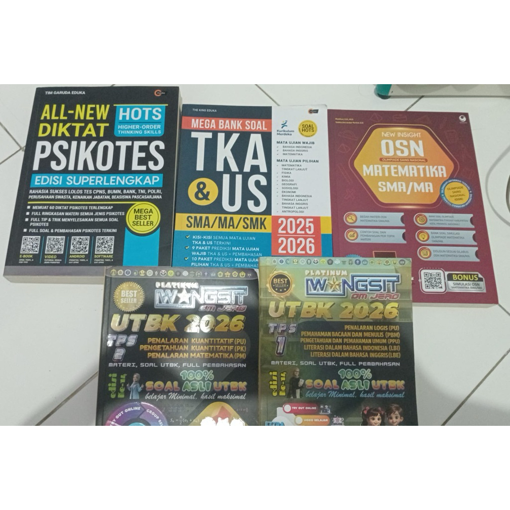 Jual buku soal SMA tka, wangsit, psikotes preloved