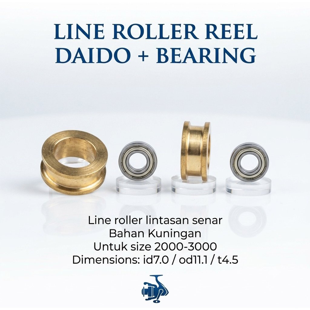 Line Roller DAIDO / Roller Gold lintasan tali senar Reel pancing + Bearing