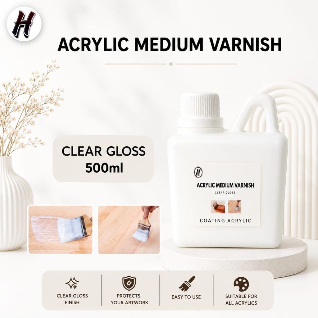 Varnish glossy / Varnish kayu / Coating / Vernis Cat Lukisan 500ml