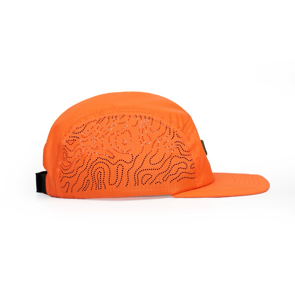 OVERSTATE - Topi Snapback 5 Panel Seri Topografy - Warna Orange - Bahan Ripstop Water Proff Premium 