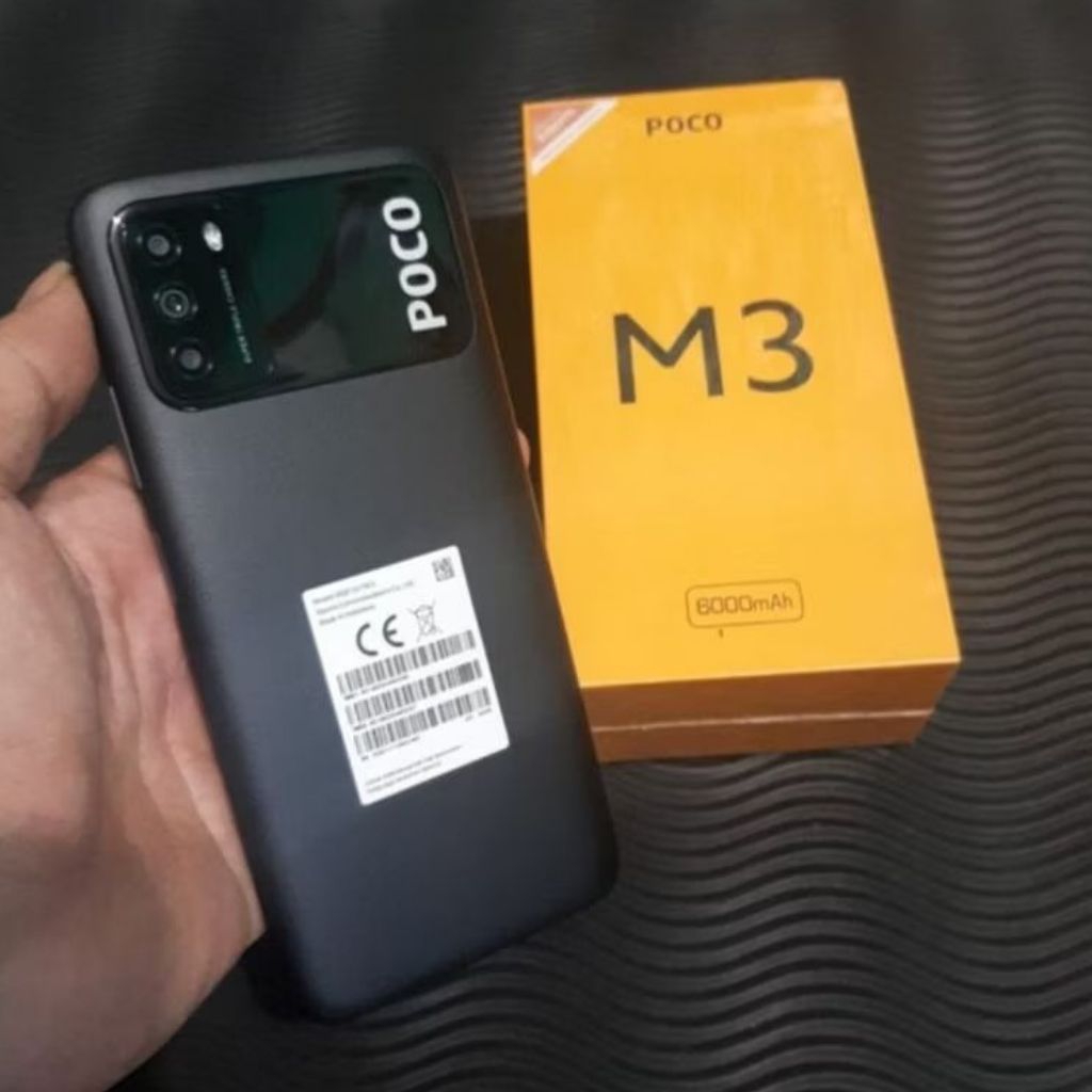 Handphone Xiaomi Poco M3 4/64GB Second Berkualitas Plus Bonus