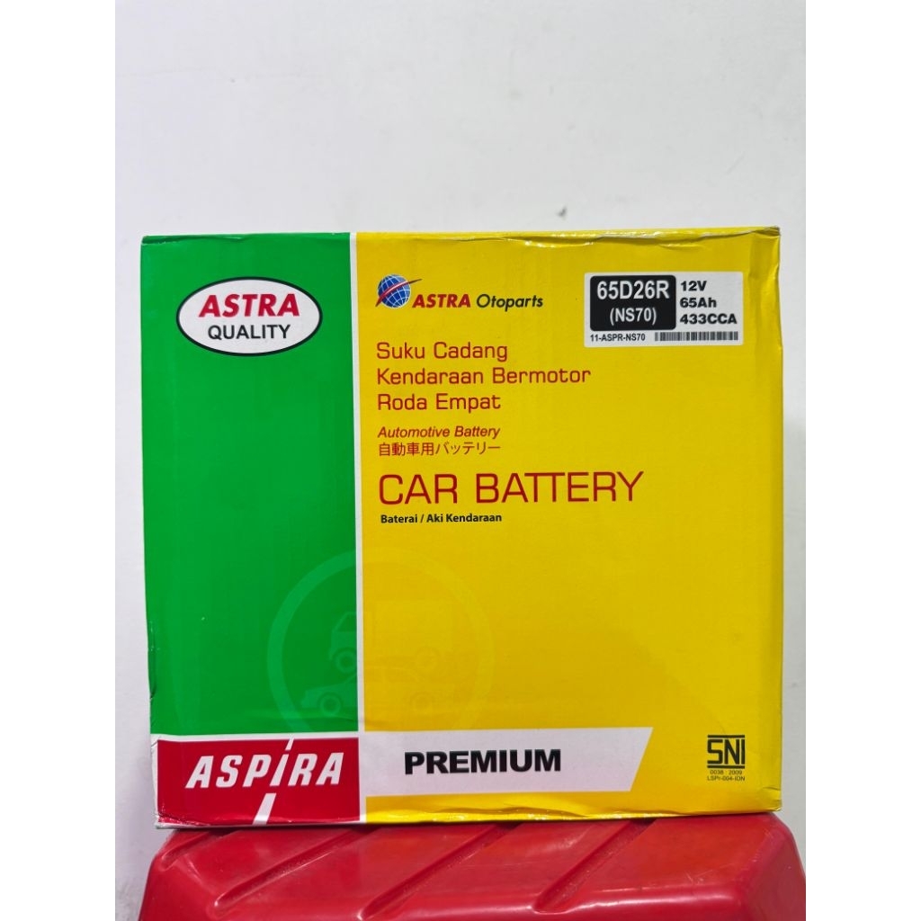 AKI MOBIL TRUK, KIJANG KAPSUL, LGX, KUDA (NS70 ASPIRA PREMIUM) 65AH - 12VOLT ORIGINAL ASTRA OTOPARTS