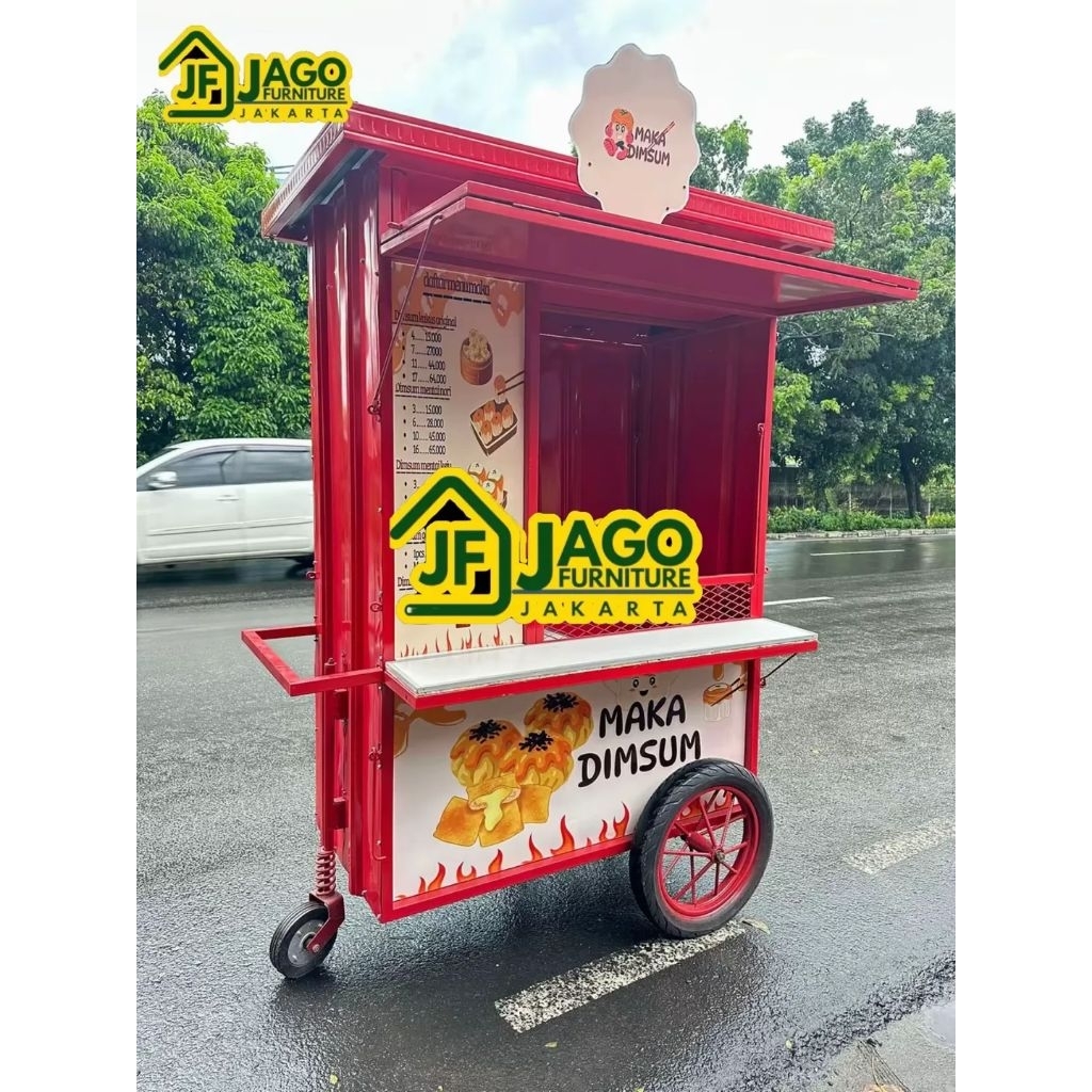 gerobak custom, gerobak dorong, booth portable