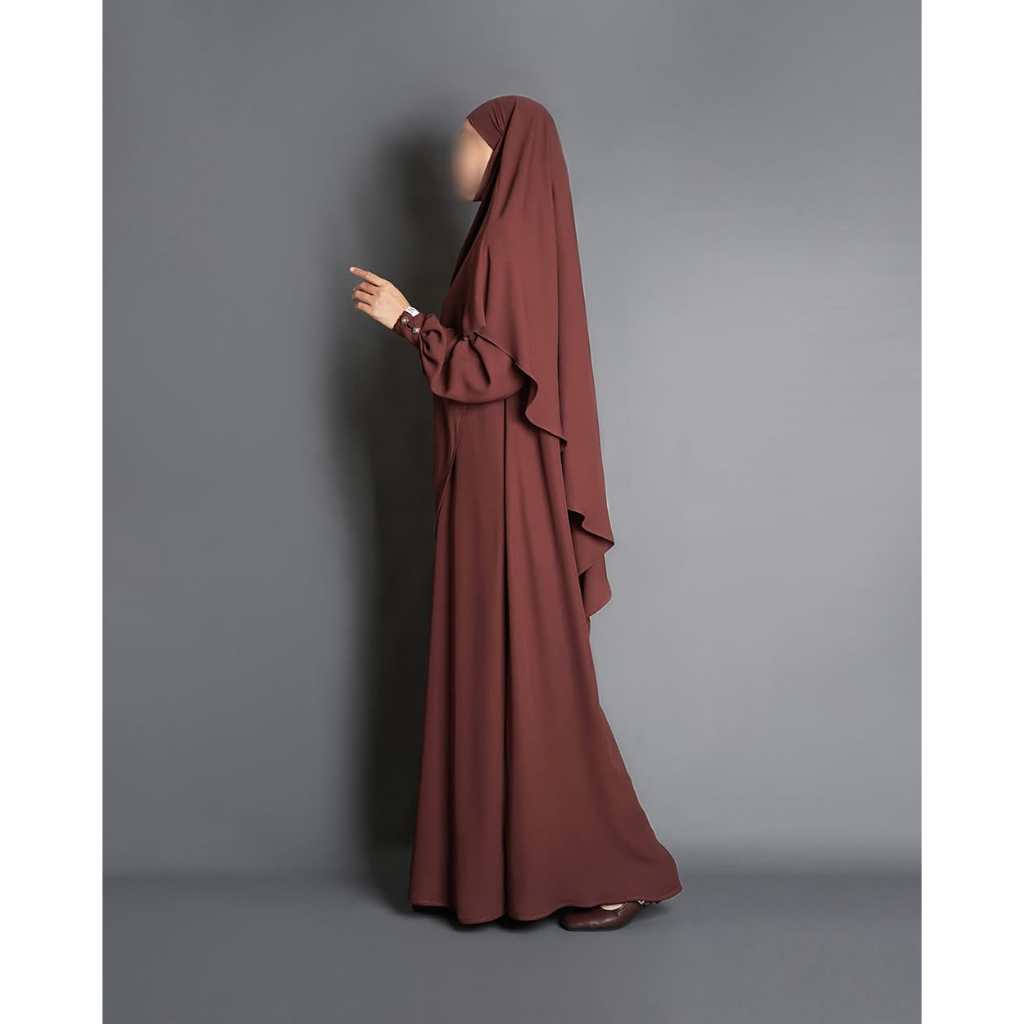 KIVITZ SYARI | KHADEEJA ABAYA SET - with FK Medium | Baju Gamis Dress Muslimah Umroh Haji SET Syar'i
