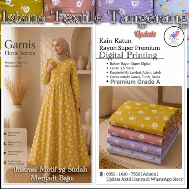 KAIN KATUN RAYON VISCOSE PREMIUM | KAIN KATUN RAYON MOTIF PREMIUM | KATUN RAYON MOTIF CANTIK | KATUN