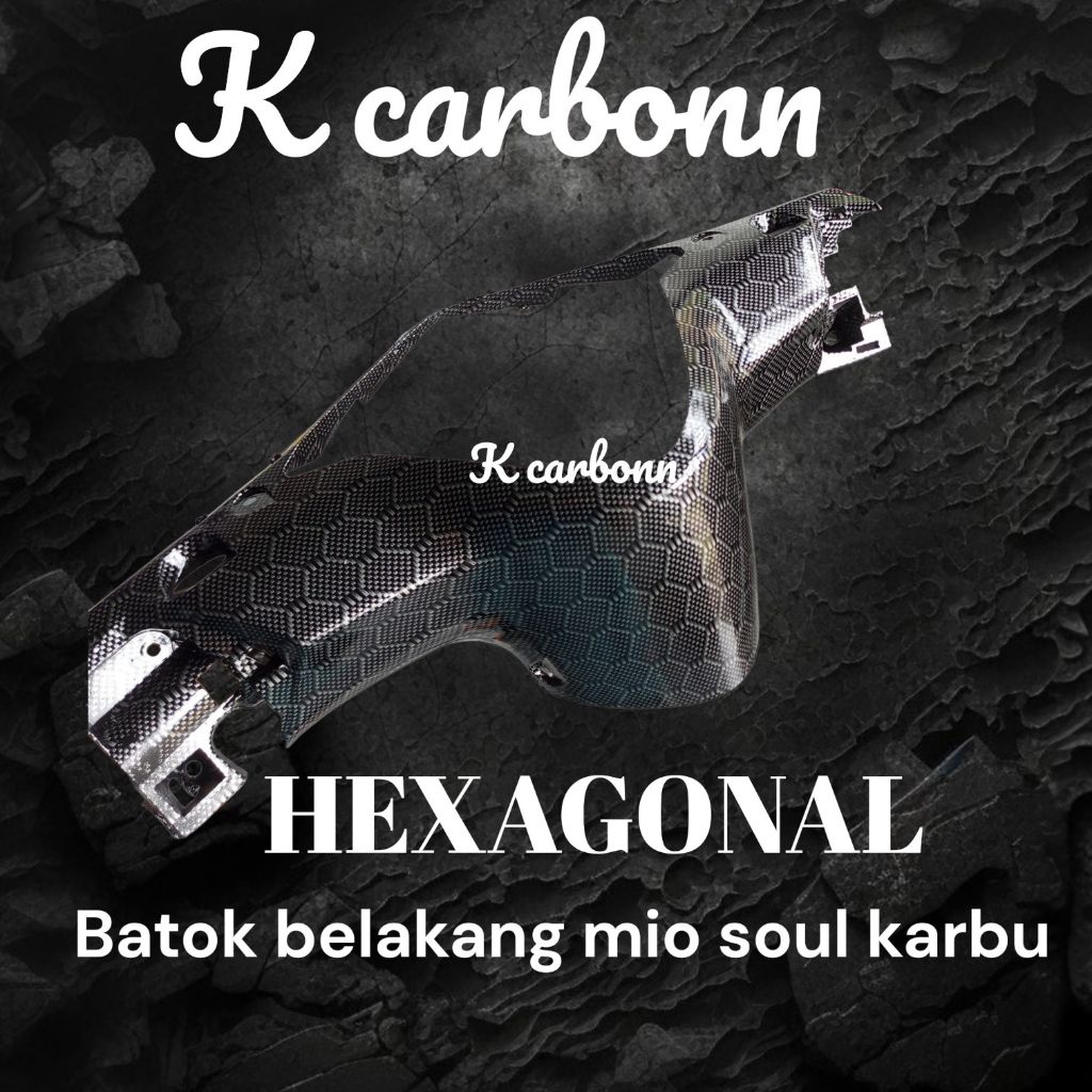 BATOK BELAKANG MIO SOUL KARBU CARBON WTP HEXAGONAL