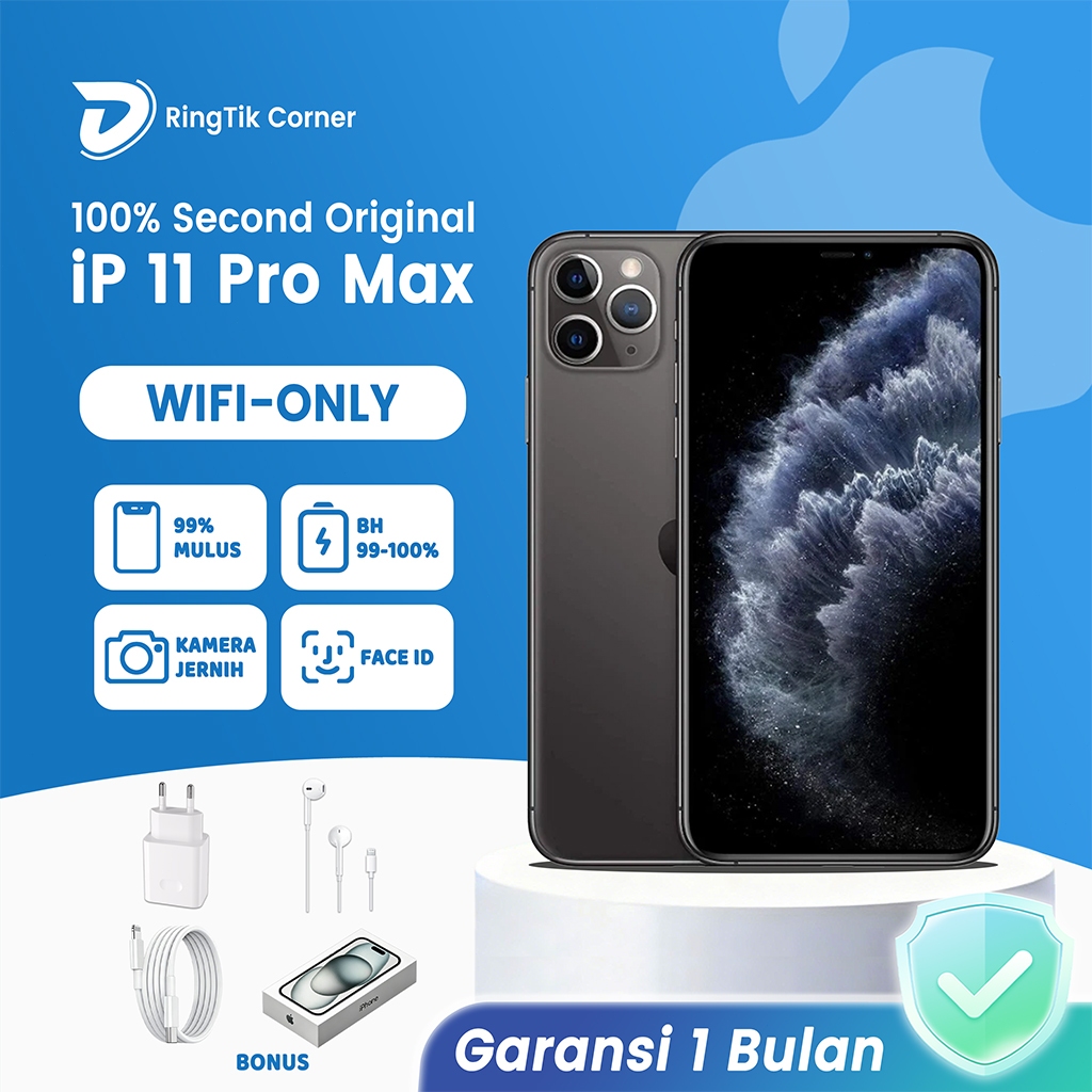 iPhone 11 Pro Max (WIFI ONLY) Game&Live 64/256/512GB Bekas Second Original Mulus Fullset