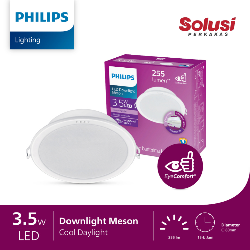 Philips LED Downlight Meson 3,5W Cool Daylight (Putih)