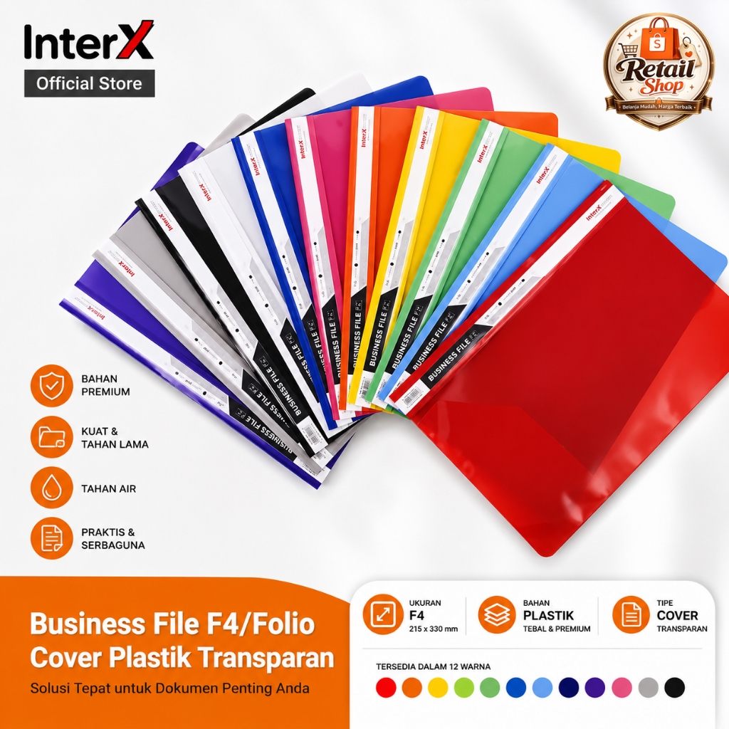Busines File Inter X Folder F4 / MAP FILE / SNELHECTER - (1 pcs)
