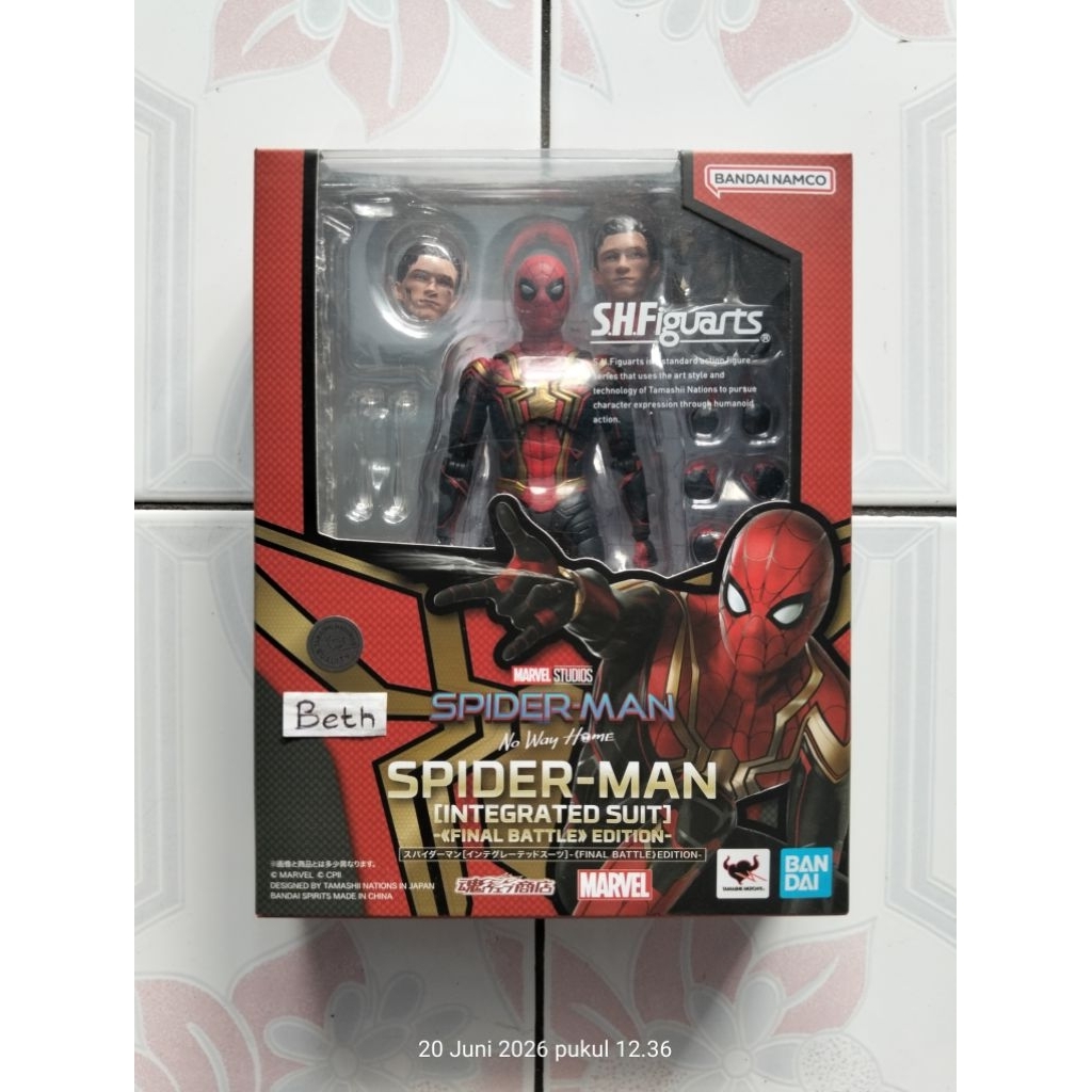 SHF Spiderman Integrated Suit Final Battle Edition Ori Bandai Spider Man Tom Holland No Way Home