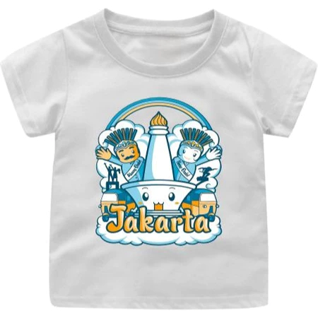 Baju kaos Atasan Jakarta Monas Dan Ondel2 Anak Cowok/Cewek 1-12TAHUN/REMAJA