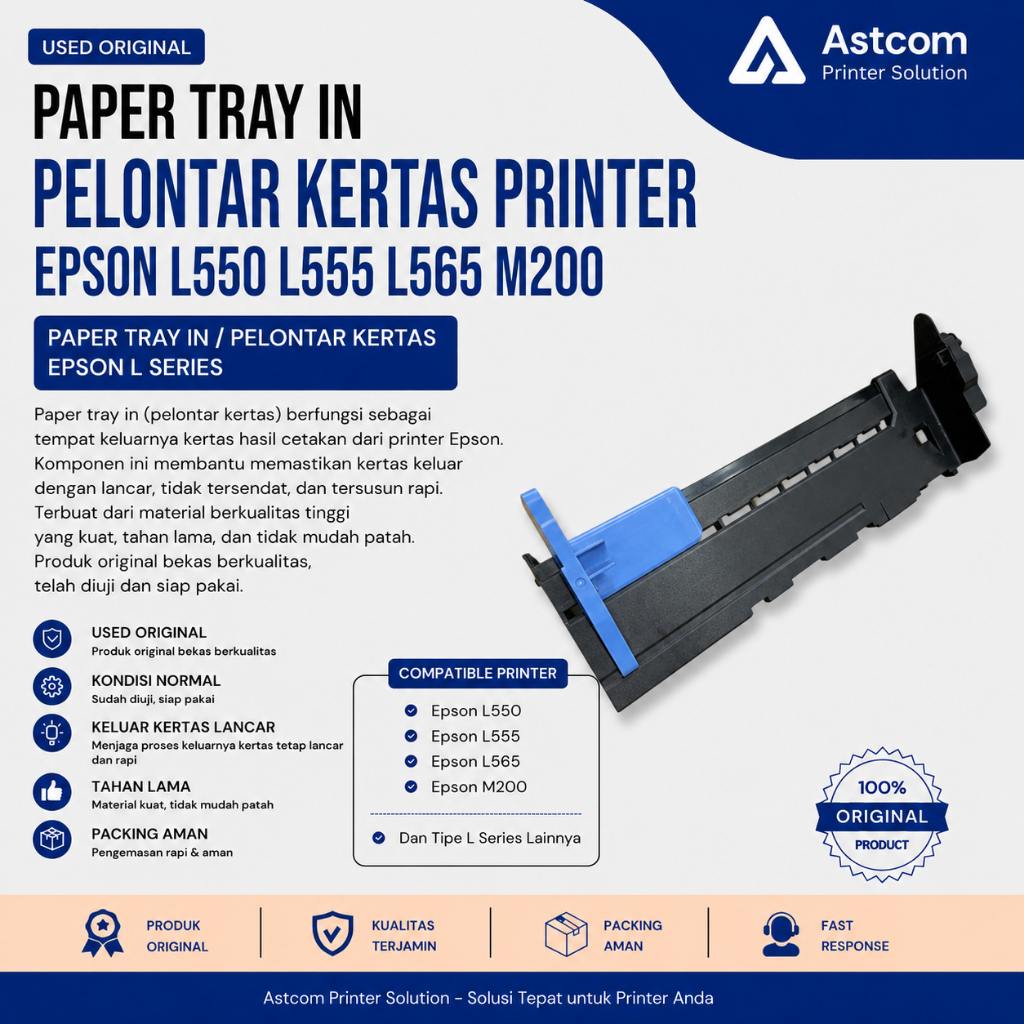 Paper Tray In Epson L550 L555 L565 M200 Original Bekas | Tatakan Pelontar Kertas Printer Epson
