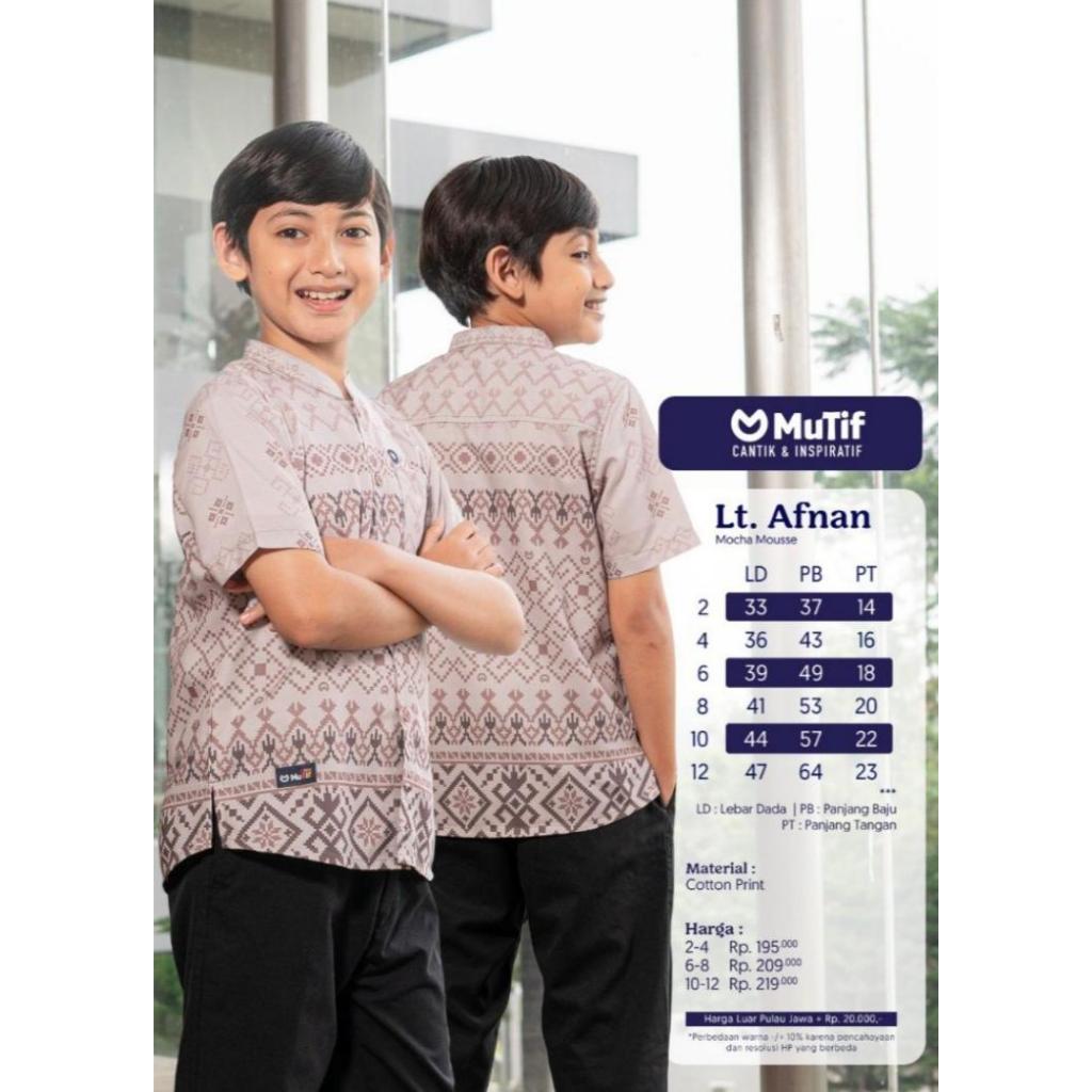MuTif Koko Anak Lt Afnan by Mutif Fashion bahan Cotton Print untuk Anak Laki-laki