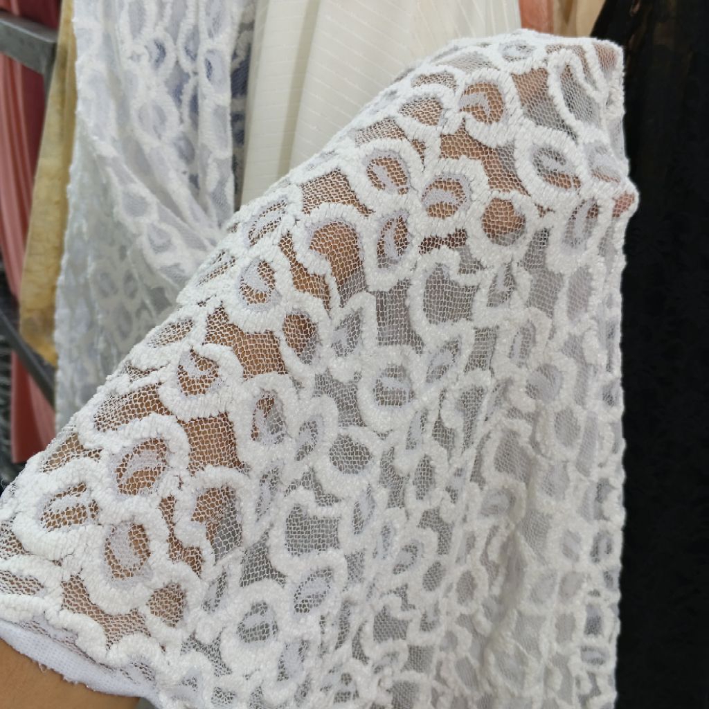 Kain Brokat Premium [0,5meter] - kain brokat stretch motif halus lembut - bahan brokat street lembut