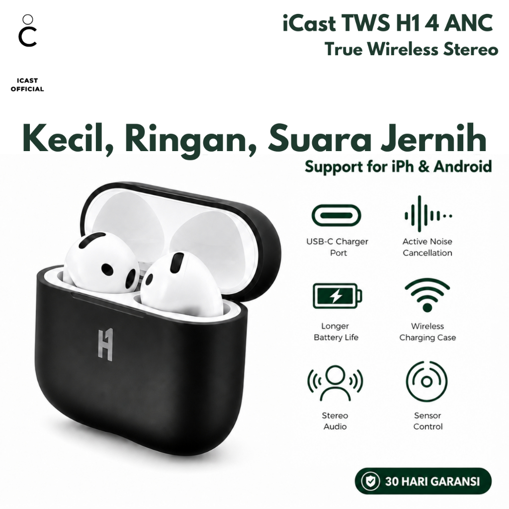 iCast TWS 4 ANC TWS Wireless Charging True Wireless Stereo